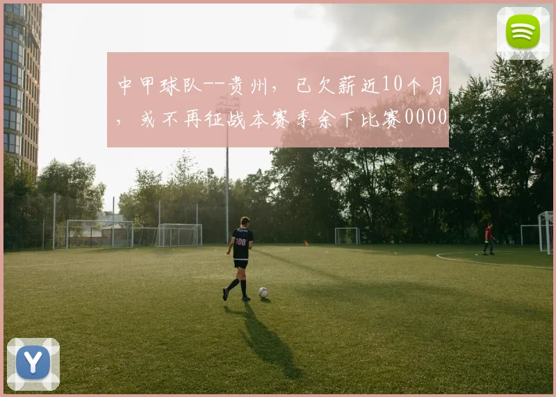 中甲球队--贵州，已欠薪近10个月，或不再征战本赛季余下比赛0000644